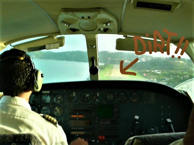 Landing a Cessna 402 on a dirt runway on Virgin Gorda, BVI