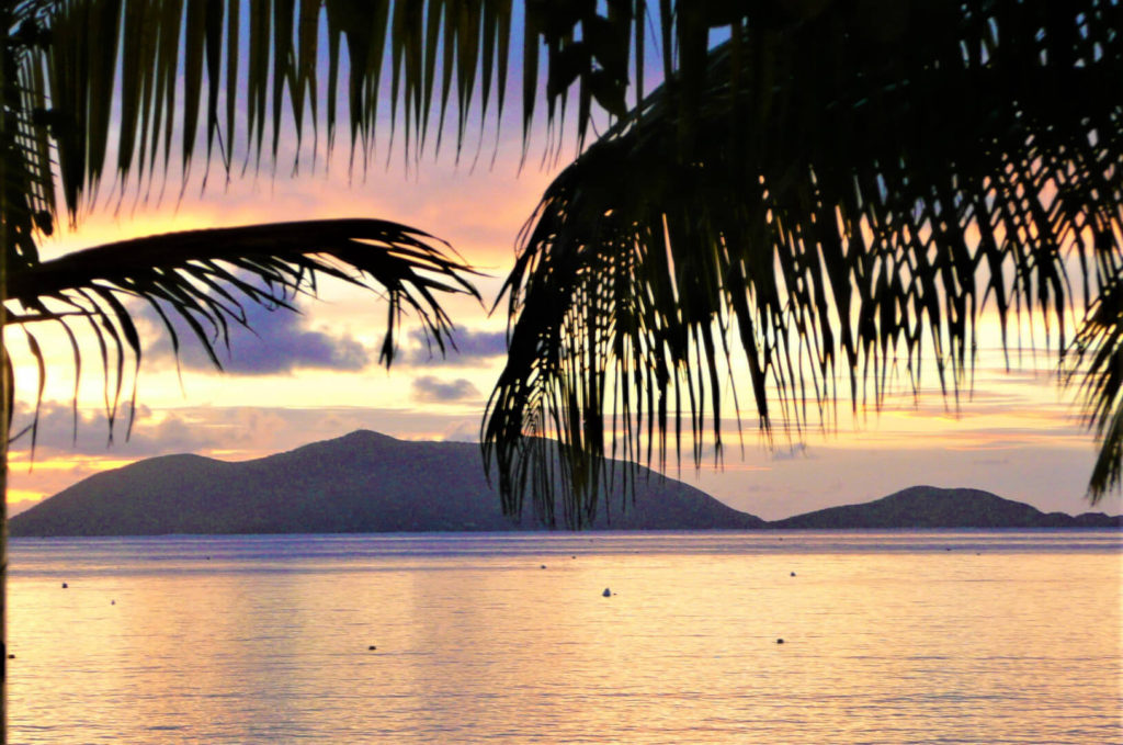 Sunset at Cane Garden Bay, British Virgin Islands.