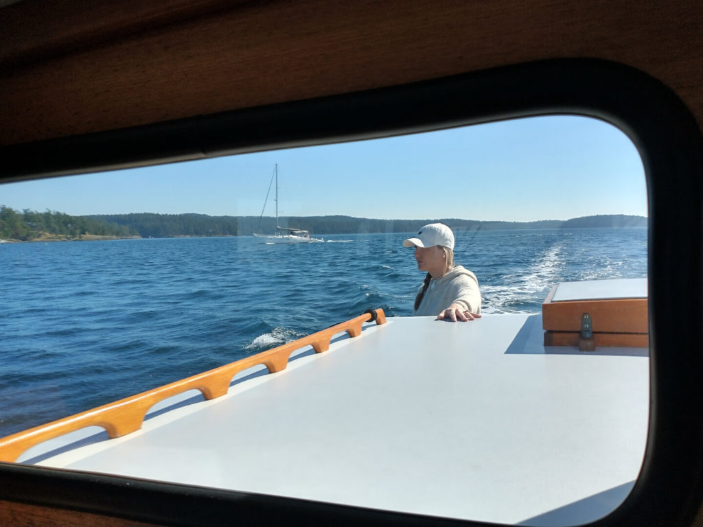 Astern view from Nordic Tug 26 pilothouse  