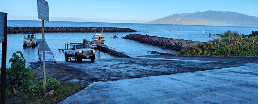 Our boat rental at the Kihei boat ramp on Maui