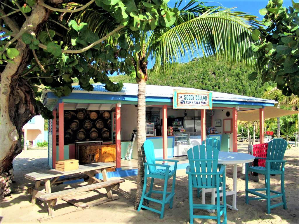 The Soggy Dollar Bar on Jost van Dyke in the British Virgin Islands