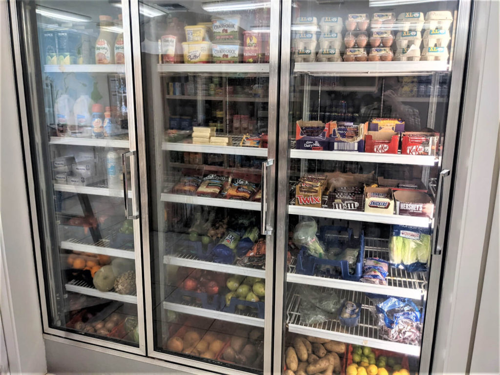 Refrigerated provisions at Highbourne Cay store