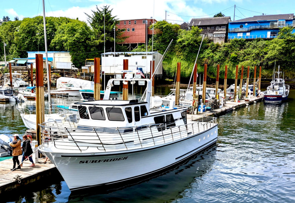 Our Oregon Coast Fishing Charter was on the Surfrider trawler.  Seen here docked in Depoe Bay