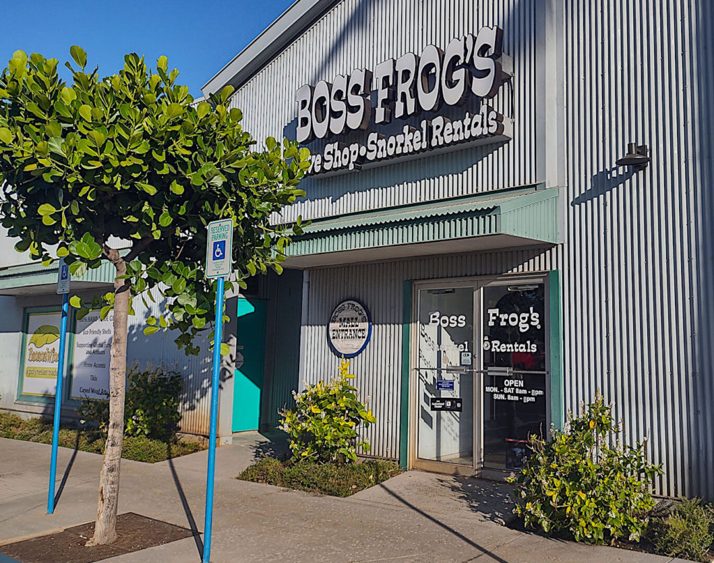 Exterior of Boss Frogs BEach Rentals in Lahaina