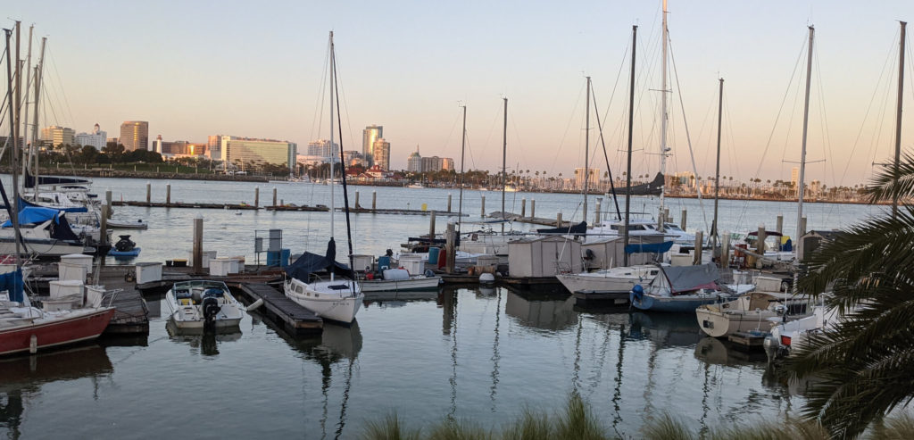 Harbor Yacht Club docks in Long Beach