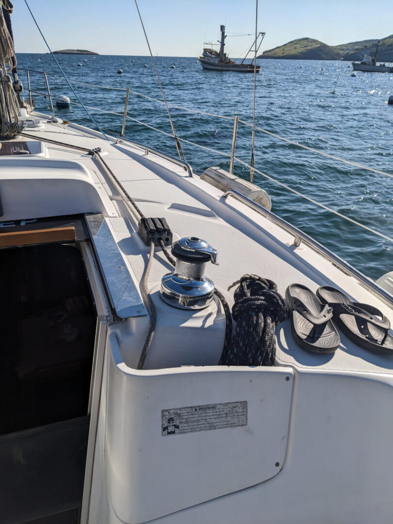 Hunter 36 starboard side sail controls